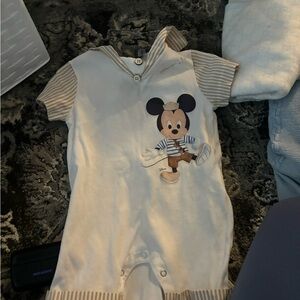 Monalisa Disney Mickey Mouse Baby Romper - Cream and Brown